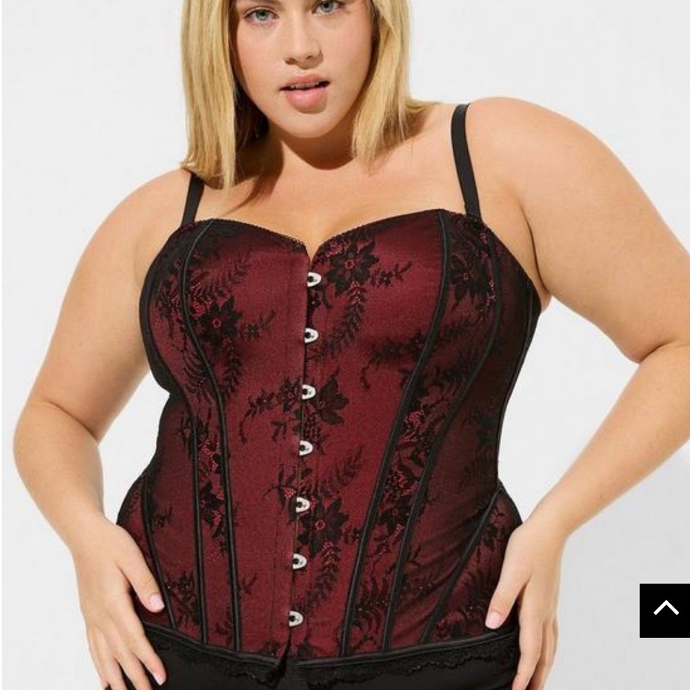 Retro mesh lace strapless corset
